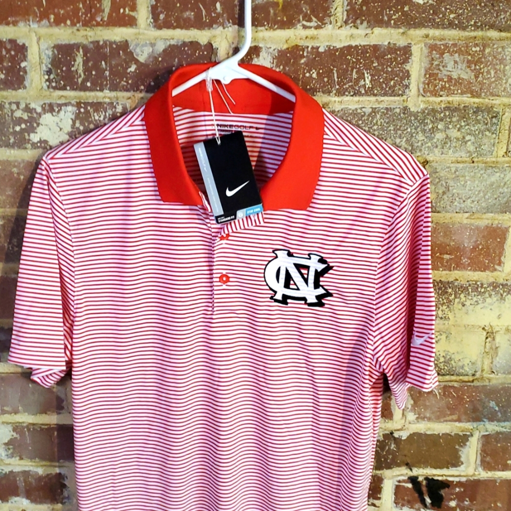 Nike Golf Polo dri-fit red white stripes Small